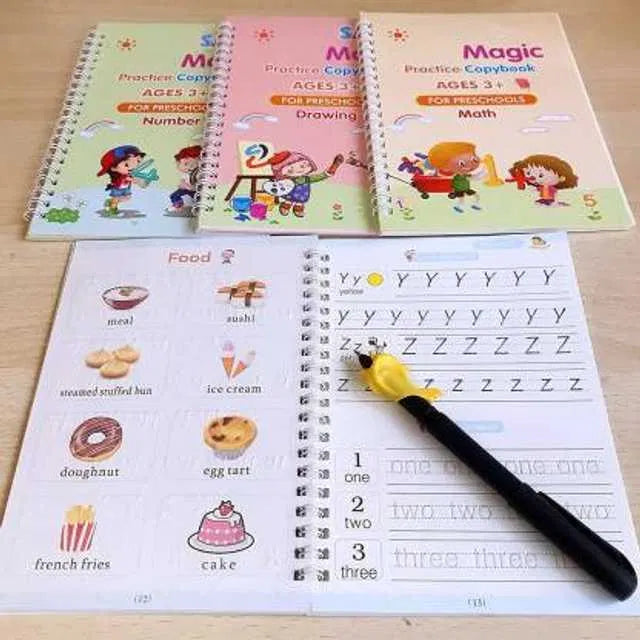 Magic Practice Copybook (Buy 1 Get 3 Free Book + 10 Refill)